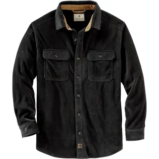 Legendary Whitetails Herren Standard Navigator Fleece-Hemd mit Knopfleiste, Schwarz, Größe L-Groß