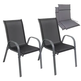 Albatros Kuba Gartenstuhl 55 x 60 x 90 cm grau 2 St.
