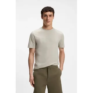 BOSS ORANGE T-Shirt Rundhalsausschnitt, Regular Fit, großer Logodruck beige|braun 4XL (58)