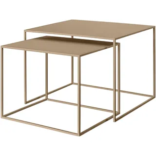 blomus Set 2 Beistelltische FERA | Nomad | Größe L | H 40 cm, B 50 cm, T 40 cm | H 45 cm, B 60 cm, T 50 cm | Metall Beistelltisch Set | Wohnzimmertisch modern