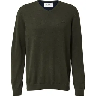s.Oliver Strickpullover mit V-Ausschnitt Grün XL