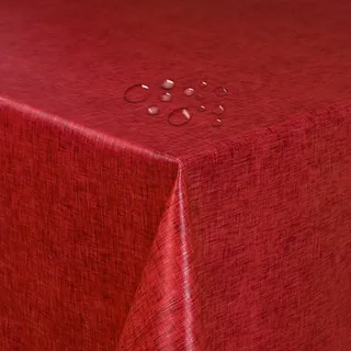 Tischdecke 100% Polyester mit Antirutsch-Funktion Uni Rot Quadratisch 120 x 120 cm Tischwäsche
