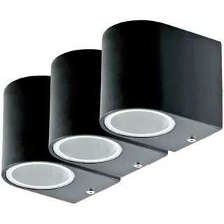 ETC Shop Außenleuchte Aluminium 9,2 cm 3er Set schwarz