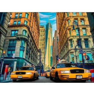 ZHXXFD Diamond Painting Erwachsene Kinder Set,5D Diamant Painting Bilder Groß Landschaft Yellow Cab New York 40X50 Diamant Malerei Set Malen Nach Zahlen Für Mädchen Jungs,A2