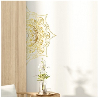AUKUU Wandtattoo 39x78cm Festliche Dekoration goldenes Muster Mandala, Schlafzimmer Zimmer Heimdekoration Wandaufkleber selbstklebender