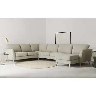 Home Affaire Wohnlandschaft HOME AFFAIRE "MARSEILLE XXL 349cm, U-Form, Ottomane rechts/links wählbar", grau (warm grau), B:349cm H:88cm T:242cm, Struktur fein (58% Polyester, 22% Polypropylen);Filzoptik (100% Polyester);Webstoff (100% Polyester), Sofas, 