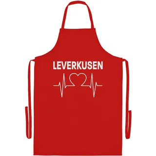 multifanshop Grillschürze - Leverkusen - Herzschlag - Druck weiß - Schürze