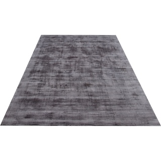 Teppich HOME AFFAIRE "Nuria" Teppiche Gr. B/L: 80 cm x 150 cm, 12 mm, 1 St., grau (dunkelgrau) Esszimmerteppiche Kurzflor, Seiden-Optik, aus 100% Viskose, Uni-Farben