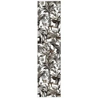Bilderdepot24 Schiebegardine Flächenvorhang blickdicht Elefante Giraffe Zebra Tiger (1 St), halbtransparent, Wohnzimmer große Flächengardine lichtdurchlässig als Klemm-System grau 60 cm x 250 cm