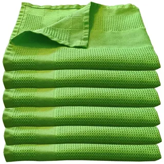 Casa Colori Geschirrtuch Microfaser Geschirrtücher 68 x 42 cm Polyester in 4 versch. Farben, (6er Set) grün