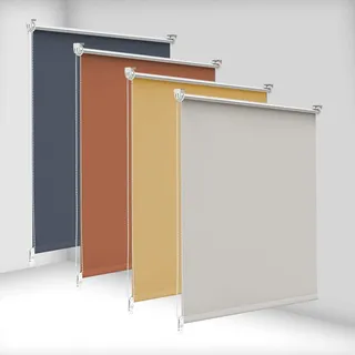 bobodeco Verdunklungsrollo ohne Bohren & mit Bohren, Verdunkelungsrollo Klemmfix, Creme B90x H160cm (Stoffbreite 90cm), Thermorollo Sichtschutz und Sonnenchutz, Rollos für Fenster & Tür