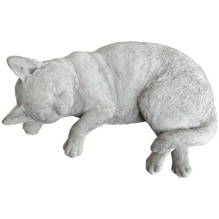 Nesbel - Spüren Sie die Reinheit? Gartenfigur Katze grau, (1 St), Deko Objekt für Haus und Garten aus Beton grau