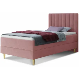 Sofnet Boxspringbett Gold Mini 100 x 200 cm H3 Pink