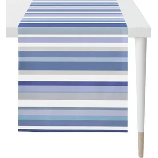 APELT Tischläufer 3901 OUTDOOR, Sommerdeko, Sommer (1-tlg), Digitaldruck, in Streifenoptik blau