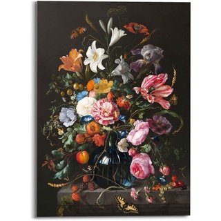 Reinders! Glasbild »Glasbild Stilleben mit Blumen Mauritshuis - Alte Meister«, Blumen, (1 St.), 31823727-0 schwarz B/H: 50 cm x 70 cm