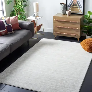 Safavieh Modern Teppich für Wohnzimmer, Esszimmer, Schlafzimmer - Vision Collection, Kurzer Flor, Elfenbein, 200 X 200 cm