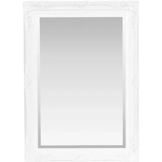 Select Spiegel Rennes Vintage Wandspiegel | Shabby Chic, Barock, Antik, French Design | Rahmen aus massivem Holz | Silber Glas abgeschrägten Kanten | Home Decor | (weiß matt, 50 x 70 cm)