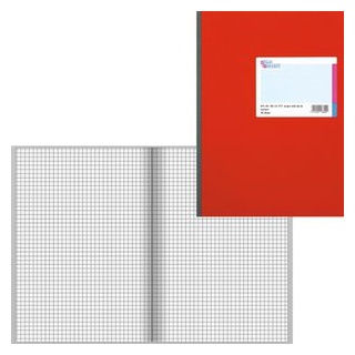 KönigundEbhardt Notizbuch Kladde, kariert, A6, 96 Blatt, rot / grau, fester Leinen-Kartoneinband
