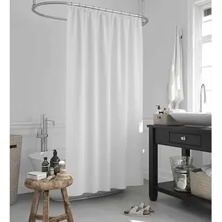 DUSCHVORHANG WEISS 240x230 TEXTIL! ÜBERLÄNGE! 240 BREIT 230 HOCH!! INKL. RINGE! **MAßGEFERTIGT** SHOWER CURTAIN WHITE OUTSIZE!