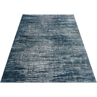Teppich HOME AFFAIRE "Ariano" Teppiche Gr. B/L: 120 cm x 180 cm, 12 mm, 1 St., blau Esszimmerteppiche Vintage, dezenter Glanz, Hoch-Tief-Struktur, Schrumpf Carving-Effekt