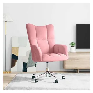 vidaXL Relaxsessel Rosa Samt 61 x 69 x 69 cm Rosa mit Rollen