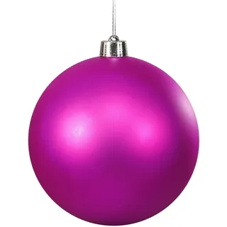 Weihnachtskugeln Groß Dekokugel,7.8 Inch Wetterfeste Riesen XXL Outdoor Draußen Kunststoff Weihnachtskugel,Aussen Christbaumkugeln Kugeln Weihnachten Baumkugel mit Aufhänge Öse (Hot Pink)