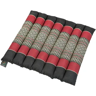 Handelsturm Thai Sitzkissen ca. 38x40 Thaikissen Sitz mit Füllung aus Kapok Feste Auflage schwarz & rot