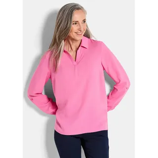 GOLDNER Zeitlose Viskosebluse mit Hemdkragen pink 48