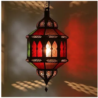 Casa Moro Lampenschirm Orientalische Lampe Trombia Biban Multifarbig H50 cm aus Marokko, marokkanische Leuchte Muttertag Geschenk Idee Hängelampe L1231 braun