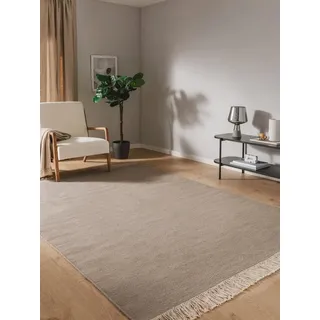 benuta Wollteppich Liv, rechteckig, Höhe: 5 mm, Teppich Wohnzimmer, Schlafzimmer, Esszimmer, Flur, Kunstfaser, Cozy grau 250 cm x 350 cm x 5 mm