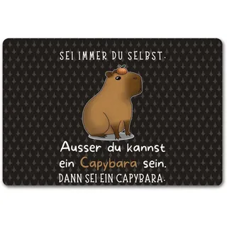 speecheese Sei Immer du selbst - ausser du Kannst EIN Capybara Sein Fußmatte in 40x60 cm ohne Rand EIN lustiger Türvorleger für den Hausflur Fußmatte in 40x60 cm ohne Rand lustige mit Spruch