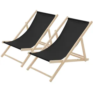 ECD Germany Liegestuhl 52 x 83 x 117 cm Schwarz