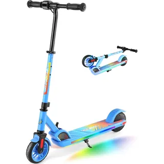Caroma E Scooter Kinder von 8-12 Jahren,bis zu 16 km/h & 8 km,Elektroroller Kinder mit Bunte Leuchten, LED-Anzeige,Einstellbare Geschwindigkeit und...