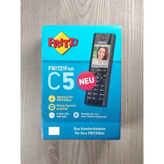 AVM FRITZ Fon C5 DECT 20002748 HD-Voice Schwarz Neu Versiegelt