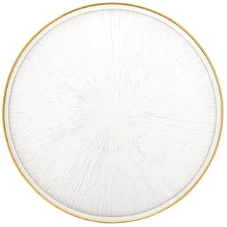 Homla Teller Essteller Speiseteller Servierteller MONZE transparent mit Goldrand 28 cm