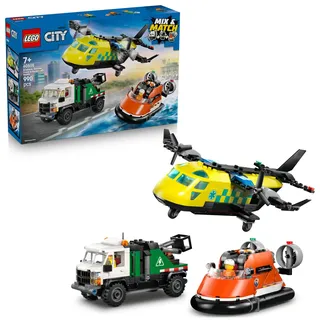 LEGO City Kombinationsset mit Flugzeug, Wartungsfahrzeug und Luftkissenboot 60505
