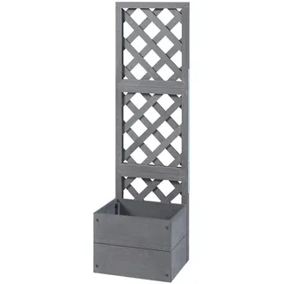 [en.casa] Pflanzkasten mit Spalier Amstelveen 135 x 40 x 30 cm Grau
