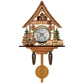 Miokycl Kuckucksuhr, Antikes Holz, Kuckuck-Vogelhaus-Wanduhr, Heimdekoration, hängende Kuckucksuhr, automatische Schwingglocke, Pendel, Heimdekoration (CM005), Miokycl53q7ufbnkg-37
