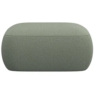 FLEXLUX Pouf Torino, rund, bodennah, Sitzhocker, Polsterhocker, Modernes, organisches Hocker-Design, Kaltschaum, Wellenunterfederung grün