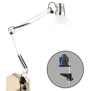 Fischer & Honsel 50436 Pit Tischleuchte Klemmstrahler Klemmleuchte Weiß E27 NEU