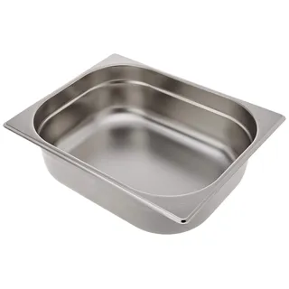 Vogue Gastronorm-Pfanne 1/2, Edelstahltablett, Tiefe: 100 mm, Fassungsvermögen: 6,2 Liter, Vorratsbehälter für heiße und kalte Speisen, Bain Marie-kompatibel, Deckel separat erhältlich, K928
