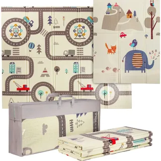 ONVAYA® Spielmatte für Babys & Kinder | Motiv Straße | Krabbelmatte faltbar | Bodenmatte für Kinderzimmer & Outdoor | Babymatte aus Schaumstoff...