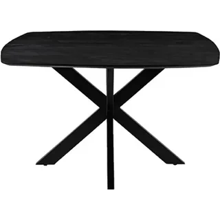 LABEL51 Esstisch Blake – Schwarz – Mangoholz – 130 x 130 cm - Schwarz