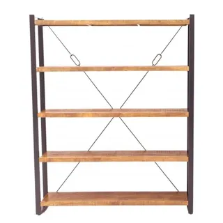 Bücherregal Retro 140x200x35 aus indischem Mango-Massivholz