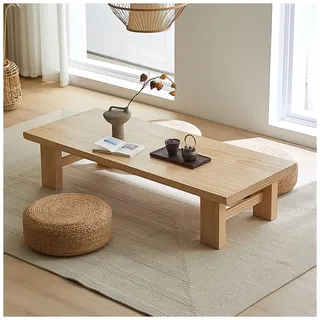 LBLFEBD Japanischer Bodentisch, Vintage-Teetisch, niedriger Tisch, rechteckiger Tatami-Tisch oder auf dem Boden sitzender Akzenttisch aus massivem Holz