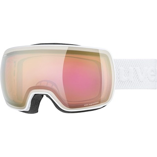 uvex Compact Fullmirror Skibrille (1030 white mat, mirror goldpink/rose (S2))