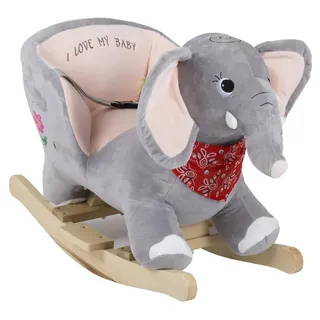 BabyGo Schaukeltier Schaukelpferd Schaukeltier BabyGo mit Sound grau