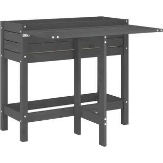 Helloshop26 - Hochbeet/Pflanzkasten mit klappbarem Deckel massives Kiefernholz grau 02_0038582