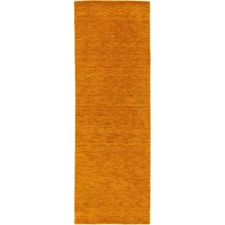 benuta nest Wollteppich-Läufer, Gelb, Textil, Beton Optik, Rechteckig, 70x200 cm, Gots, pflegeleicht, Teppiche & Böden, Teppiche, Teppichläufer