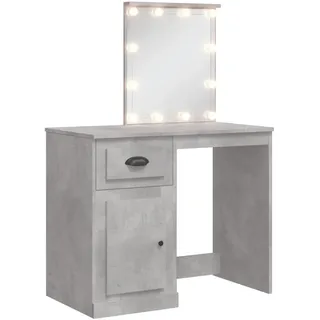vidaXL Schminktisch mit LED-Leuchten Betongrau 90x42x132,5 cm